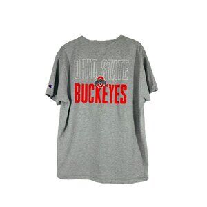 Ohio State Buckeyes Champion Gray T-Shirt XL Logo Front & Back OSU Go Bucks!